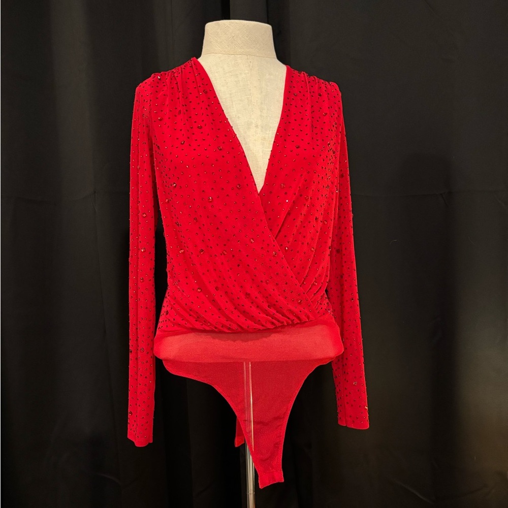 Windsor Red Embellished Bodysuit‎